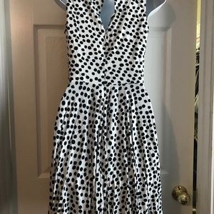 White Dress with black spots